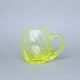 Glass OPTICA with handle (uranium glass), 300 ml, Glassworks Janov