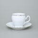 Coffee cup and saucer 220 ml / 16 cm, Thun 1794 Carlsbad porcelain, BERNADOTTE gold line