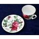 English Rose: Cup 420 ml + saucer breakfast, Roy Kirkham fine bone china