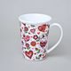 Hrnek Erin 12 cm 420 ml, veselá srdíčka - červená, Český porcelán a.s.