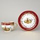 Olga: Cup 400 ml breakfast and saucer 19 cm, hunting ruby red, porcelain Bohemia