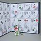 ADVENT CALENDAR with Christmas tree decorations, Holly, Czech Christmas decorations KOULIER