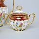 Coffee set for 6 pers., The Three graces, gold + pearl ruby red, Queen's Crown