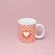 Checkered Mug "Love" with a Red Heart, 0,23 l, Cesky porcelan a.s.