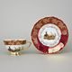 Tea cup 200 ml + saucer, Hunting - Ruby red, Carlsbad