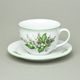 Cup Olga breakfast 400 ml + saucer 19 cm, Lily of the valley, Český porcelán a.s.