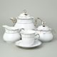 Tea set for 6 persons, Thun 1794 Carlsbad porcelain, MENUET platinum