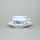 Tea cup and saucer 205 ml / 16 cm, Thun 1794 Carlsbad porcelain, BERNADOTTE Forget-me-not-flower