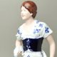 Dívka se snopem 53 cm, cibulák + kobalt, Porcelánové figurky Duchcov