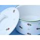 Soup cup / kettle 500 ml with handles and lid, red flowers + green, G. Benedikt 1882