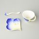 Winter crocus design sculptured porcelain cup and saucer + spoon, FRANZ Porcelain