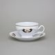 Tea cup and saucer 205 ml / 15,5 cm, Thun 1794 Carlsbad porcelain, BERNADOTTE arms