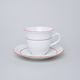 70477: Cup tall 180 ml plus saucer 155 mm, Thun 1794 Carlsbad porcelain, Natalie, Red line