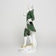 Gentleman Rococo 12,5 x 10,5 x 22 cm, Color - Green, Porcelain Figures Duchcov