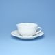 Cup tea 0,20 l / saucer 15,5 cm, white porcelain, Český porcelán a.s.
