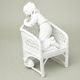 Girl with cats on a wicker chair 21,5 cm, matt bisquit decor, Unterweissbacher porcelain