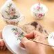 Tea cup 200 ml and saucer 15 cm, meissen rose decor, Meissen porcelain
