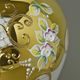 Vase 35 cm, WHITE glass, gold + enamel, Nový Bor glass