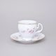 Gold line: Cup coffee and saucer 150 ml / 14 cm, Thun 1794 Carlsbad porcelain, BERNADOTTE roses