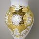 Vase 35 cm, WHITE glass, gold + enamel, Nový Bor glass