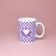 Checkered Mug "Love" with a Purple Heart, 0,23 l, Cesky porcelan a.s.