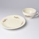 Tea cup and saucer 205 ml / 15,5 cm, Thun 1794 Carlsbad porcelain, BERNADOTTE ivory + flowers