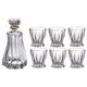 Crystal Whiskey set Plantica 6+1, Golden Rim, Aurum Crystal