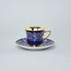 Cup 80 ml and saucer Windsor mocca, Dark blue, Leander 1907