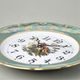 Clock wall 24 cm, Thun 1794 Carlsbad porcelain, hunting decor + green pearl