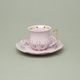 Šálek 90 ml a podšálek 12,5 cm mokka, Lenka 247p, Růžový porcelán z Chodova