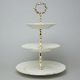 Etažer 3-díl. 34 cm, Thun 1794, karlovarský porcelán, BERNADOTTE ivory + zlato
