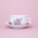 Cup and saucer mirror C/1 plus ZC1 0,20 l / 15,5 cm for tea, Violet, Cesky porcelan a.s.