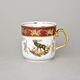 Mug Gustav 0,31 l, Hunting ruby + gold, Carlsbad porcelain
