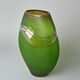 Studio Miracle: Vase Oval, Green-Brown, 30 cm, Hand-decorated by Vlasta Voborníková