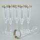 Angela 190 ml, Champaigne glass, platinum + gold decor, 1 pcs., Bohemia Crystalex