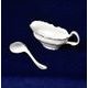 Sauce boat small 50 ml with spoon, Thun 1794 Carlsbad porcelain, Bernadotte Frost