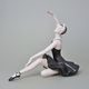 Ballet Dancer I. - Black Dress, 26,5, x 14 x 22,5 cm, Natur + Black sorted-out fond + Gold, Porcelain Figures Duchcov