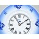 Wall Clock 26 cm, Thun 1794 Carlsbad porcelain, BLUE CHERRY