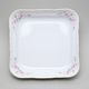 Gold line: Bowl square 25 cm J, Thun 1794 Carlsbad porcelain, BERNADOTTE roses