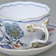 Šálek a podšálek B + B, 210 ml / 14 cm na kávu, rubínová červeň + zlato, Český porcelán a.s.