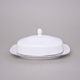 Butter dish 250 g, Thun 1794 Carlsbad porcelain, BERNADOTTE frost, Platinum line