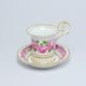 Cup and Saucer Johan - Roses, 200 ml, Gold Etching, Hand-painted by Roman Siroky, Haas a Czjzek Porcelain