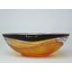 Studio Miracle: Mísa Slza oranžovo-žlutá, 25,5 x 21,5 cm, ruční dekorace Vlasta Voborníková