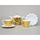 Tea / Coffee Set for 2 pers, Diamond Gold, Goldfinger Porcelain