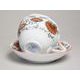 Orange-black Onion: Cup and saucer B plus B 0,21 l / 14 cm for coffee, Český porcelán a.s.