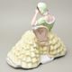 Lady with book, large, 22,5 x 32,5 x 26,5 cm, green - yellow, Royal Dux Bohemia