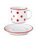 Mug Retro 180 ml smaller + saucer 14 cm, Red dots, G. Benedikt 1882