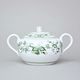 Cukřenka s oušky s víčkem bez výřezu 300 ml, zelený cibulák, Český porcelán a.s.