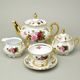 Tea set for 6 persons, Cecily roses, QueensCrown porcelain