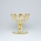 Octagonal Cut Crystal Bowl on stand, 130 mm, Gold + Enamel, Jahami Bohemia